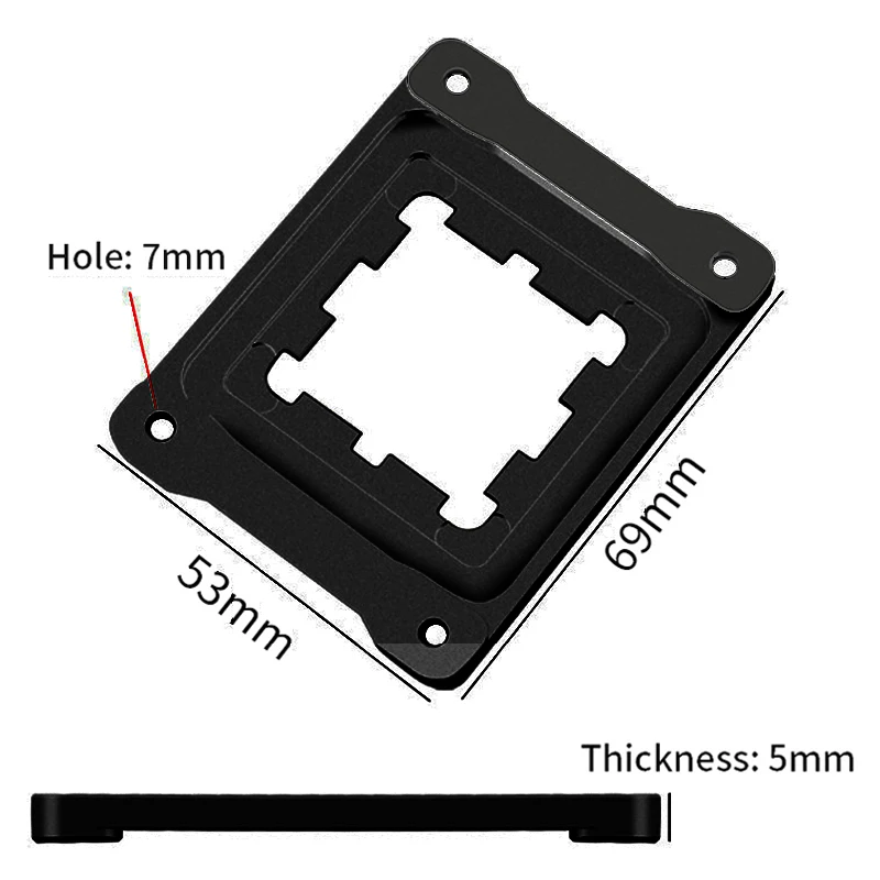 AMD CPU Safety Fixed Frame Corrector Armor for AM5 Processor, Aluminum Alloy CPU Anti-bending Protective Cover, Black