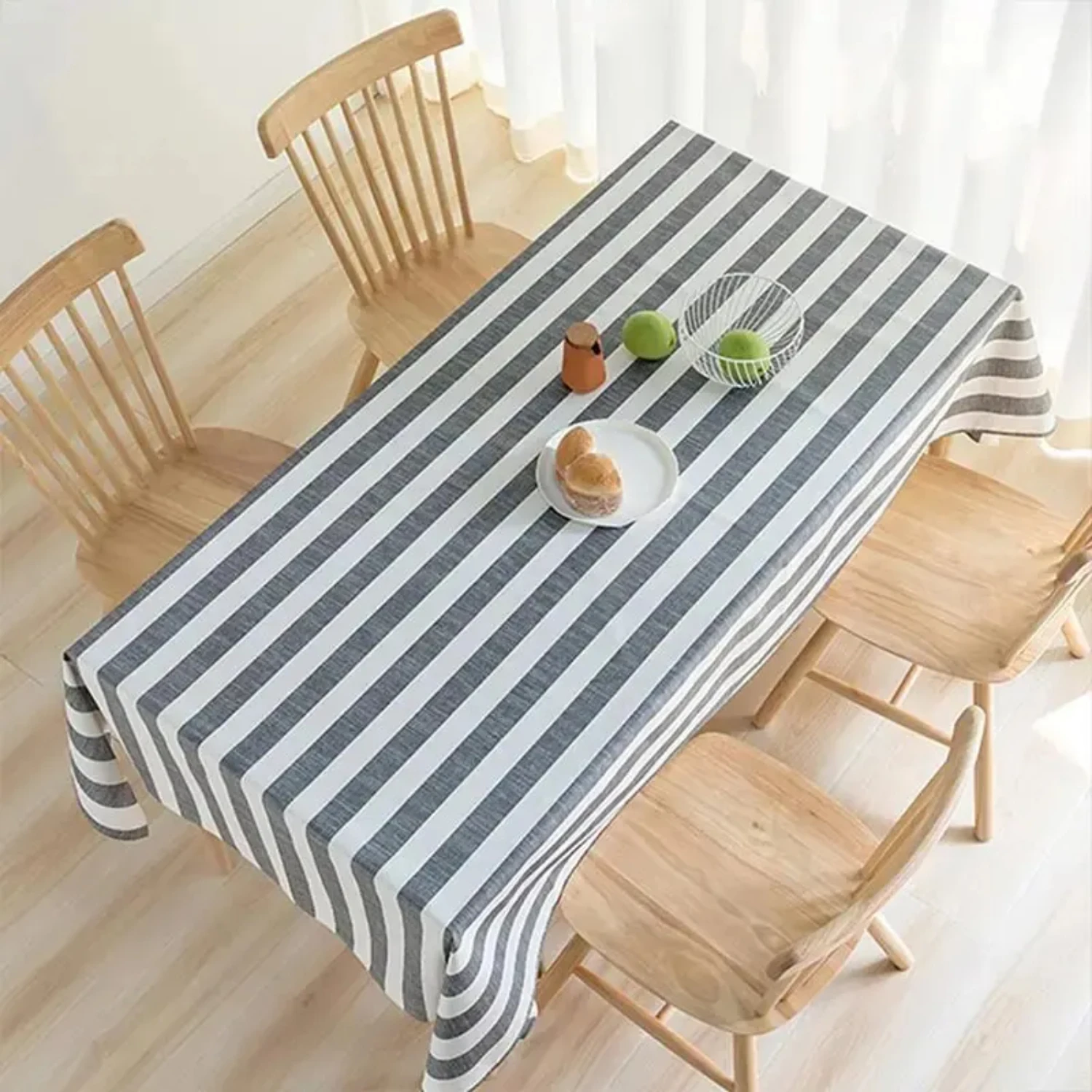 Elegant, Durable Cotton Linen Waterproof Rectangle Tablecloth for Dining Table in Farmhouse, Restaurant, or Kitchen - Coffee Col