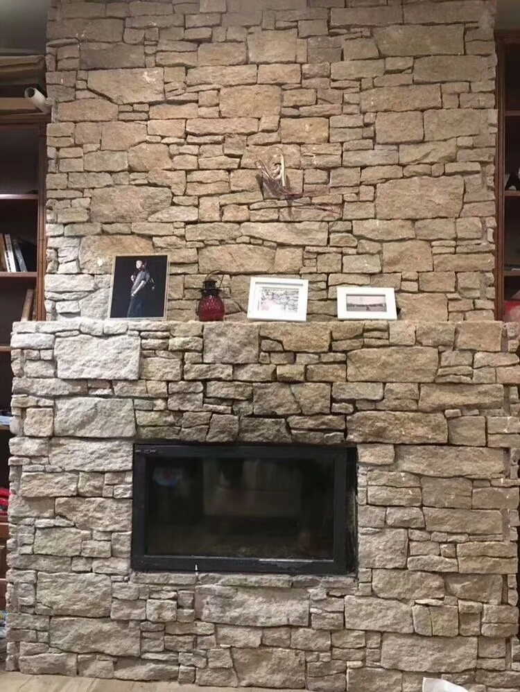 Outdoor Slate Bricks Fire Surround Garden Fireplace
