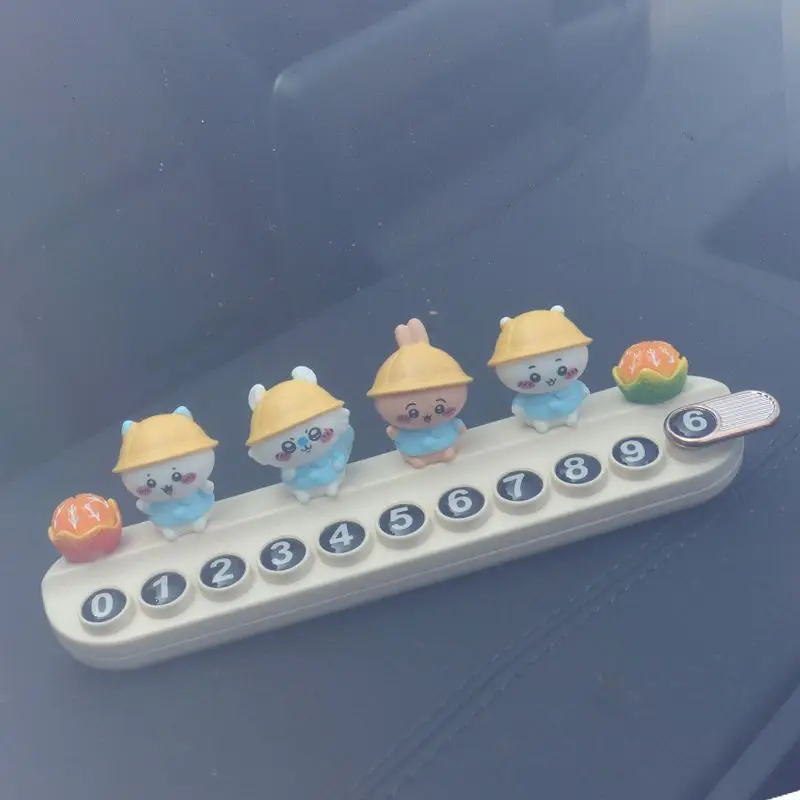Anime Chiikawa Hachiware Move The Car Phone Plate Cute Usagi Temporary Parking Number Plate Ornaments Vehicle Mounted Jewelry - view 5