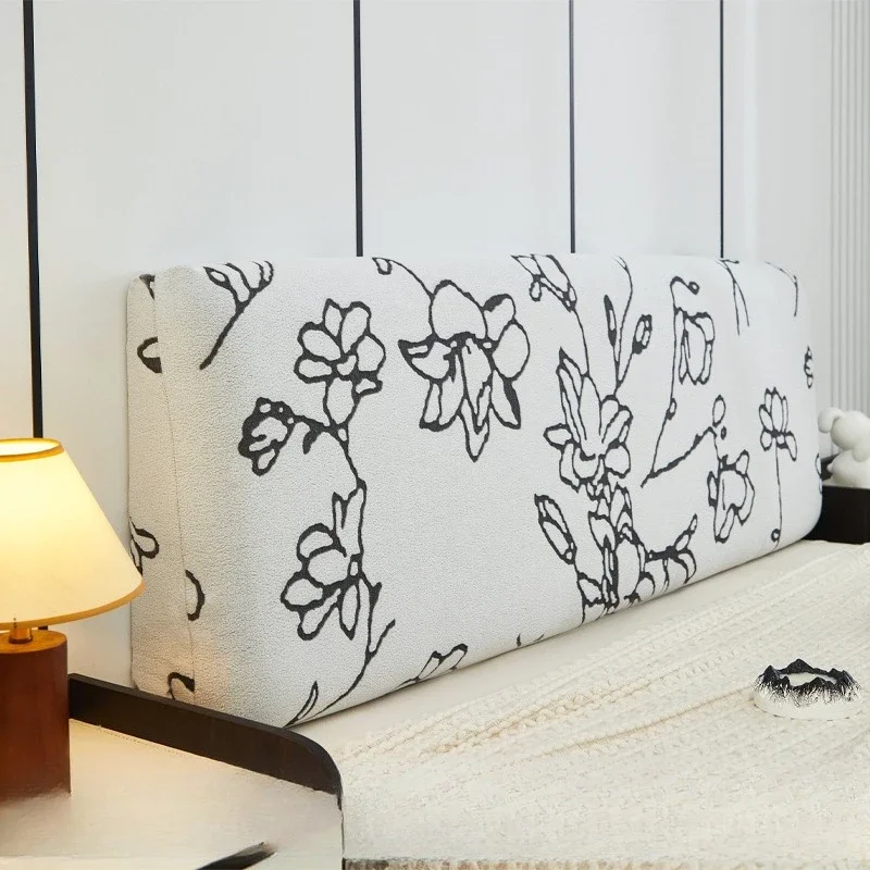 Simple Black White Line Drawing Pattern Bed Head Decor Cloths Anti-collision Dust Shield Easy To Disassemble Headboard Protector
