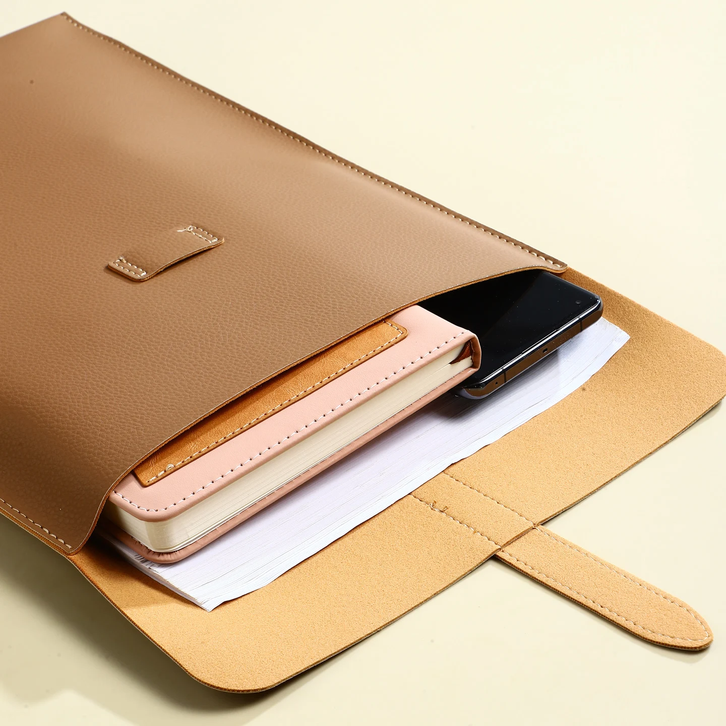 A4 Cortex Vertical Thick Leather Document Bag,Folder, Storage Bag Back To School Bag,For Contract/Invoice Storage Storage tablet