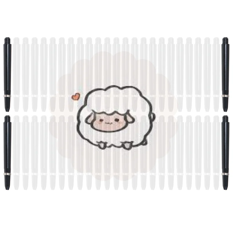 

50pcs 48mm Nylon Dart Shafts 2BA Screw Thread Darts Rod Stem+Protection Ring