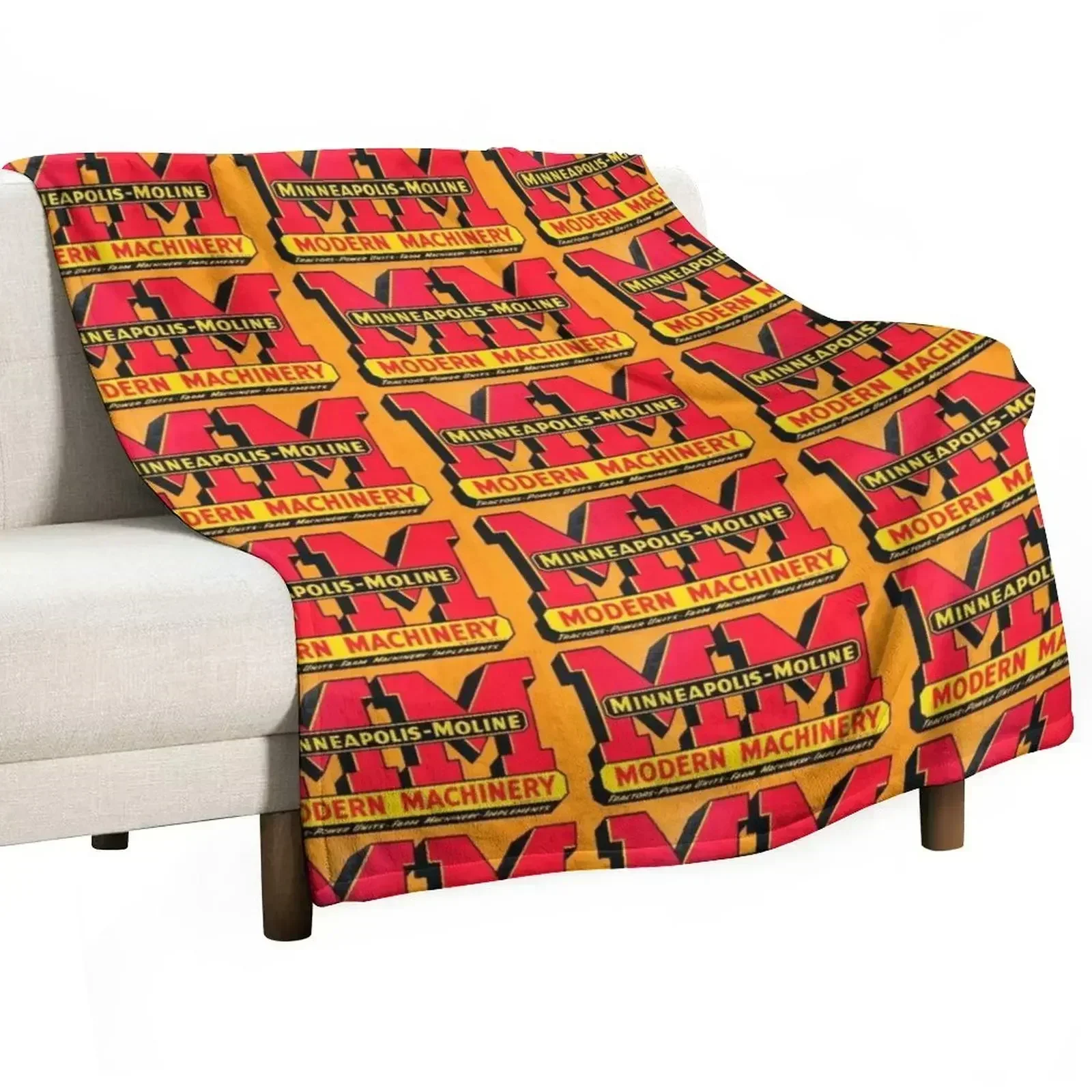 

Minneapolis Moline Modern Machinery Throw Blanket Personalized Gift Summer Sofas Picnic Blankets