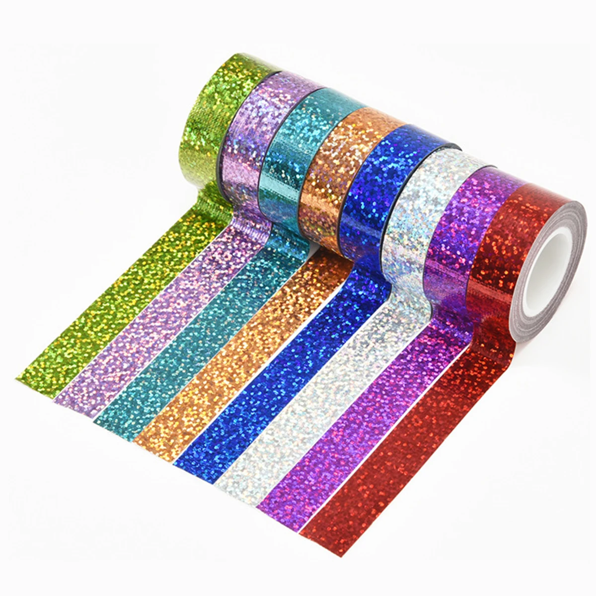 Shiny Laser Masking Washi Tape Decorative Firm Adhesive Tape DIY Scrapbooking Colorful Sticker Label Stationery