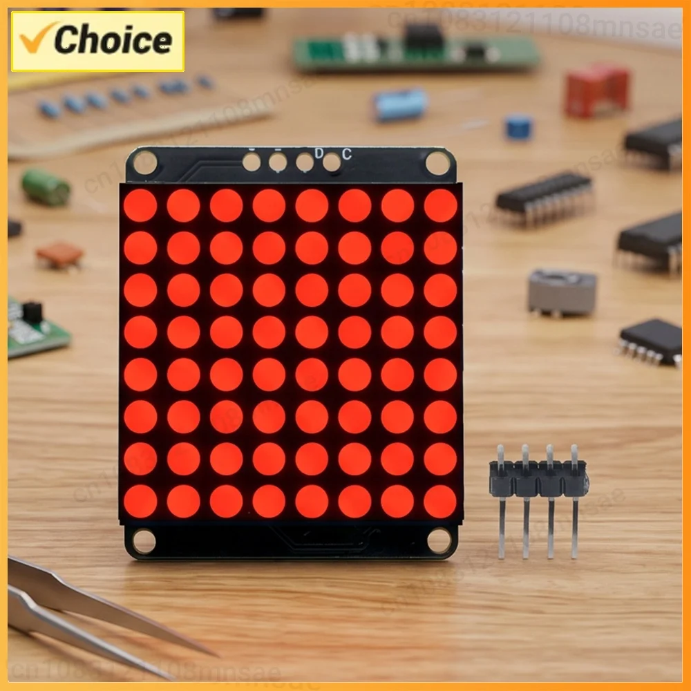 8X8 Matrix LED Dot Matrix Display Module I2C Interface LED Display Module HT16K33 Driver LED Dot Matrix Drive Control Module