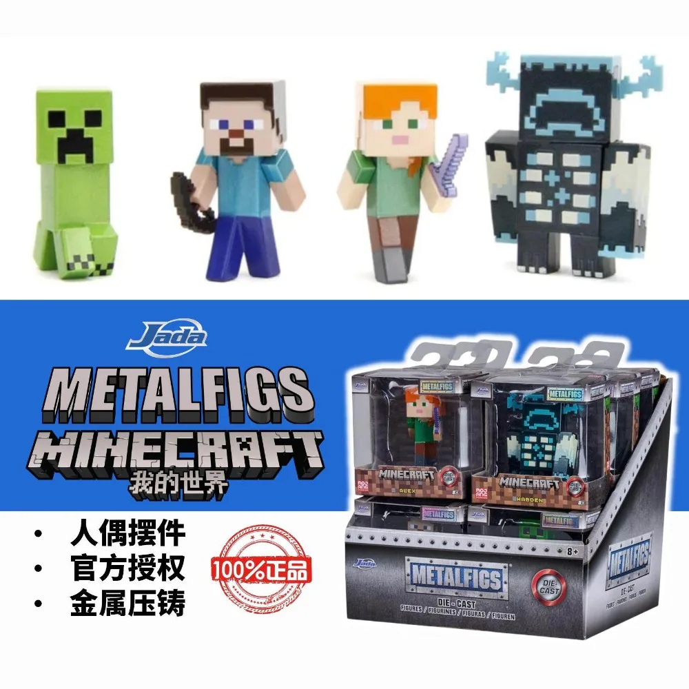 Figura de acción de metal fundido a presión de Jada Minecraft, Creeper, Steve, Alex, Warden, mini figura de acción coleccionable, decoración, regalos para fanáticos del juego