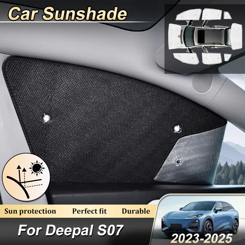

Car Black Window Privacy Sunshade For Deepal S07 Accesorios C673 2023 2024 2025 Anti-UV Heat Insulation Protect Cover Interior