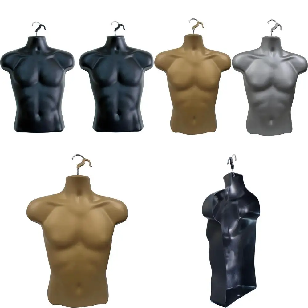 

Black Male Mannequin Injection Forms Half Rounded Waist Dress Form with Hanging Hook, S-M Sizes, Suitable for DisplayTown Use