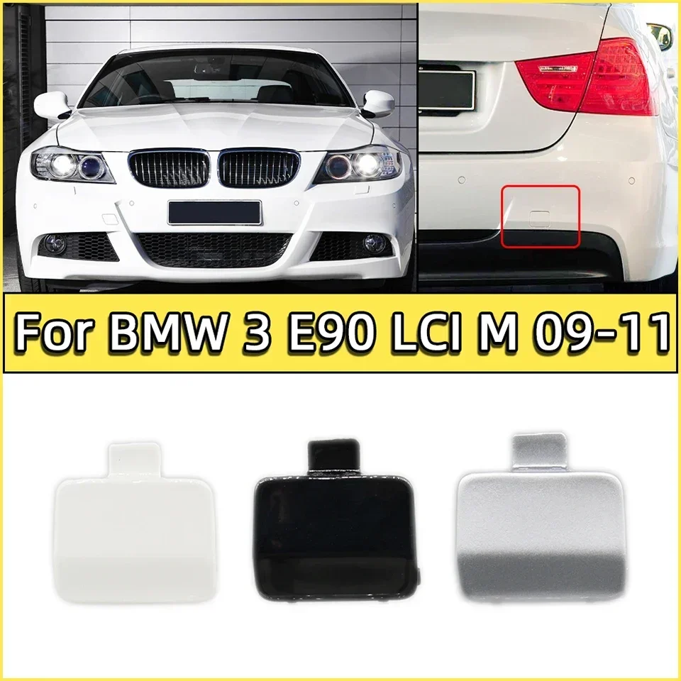 Para BMW 3 E90 LCI 2005-2008 2009 2010 2011 M SPORT 51128041134   Gancho de remolque para parachoques trasero de coche, tapa de cubierta de ojo, embellecedor de tapa de transporte de remolque