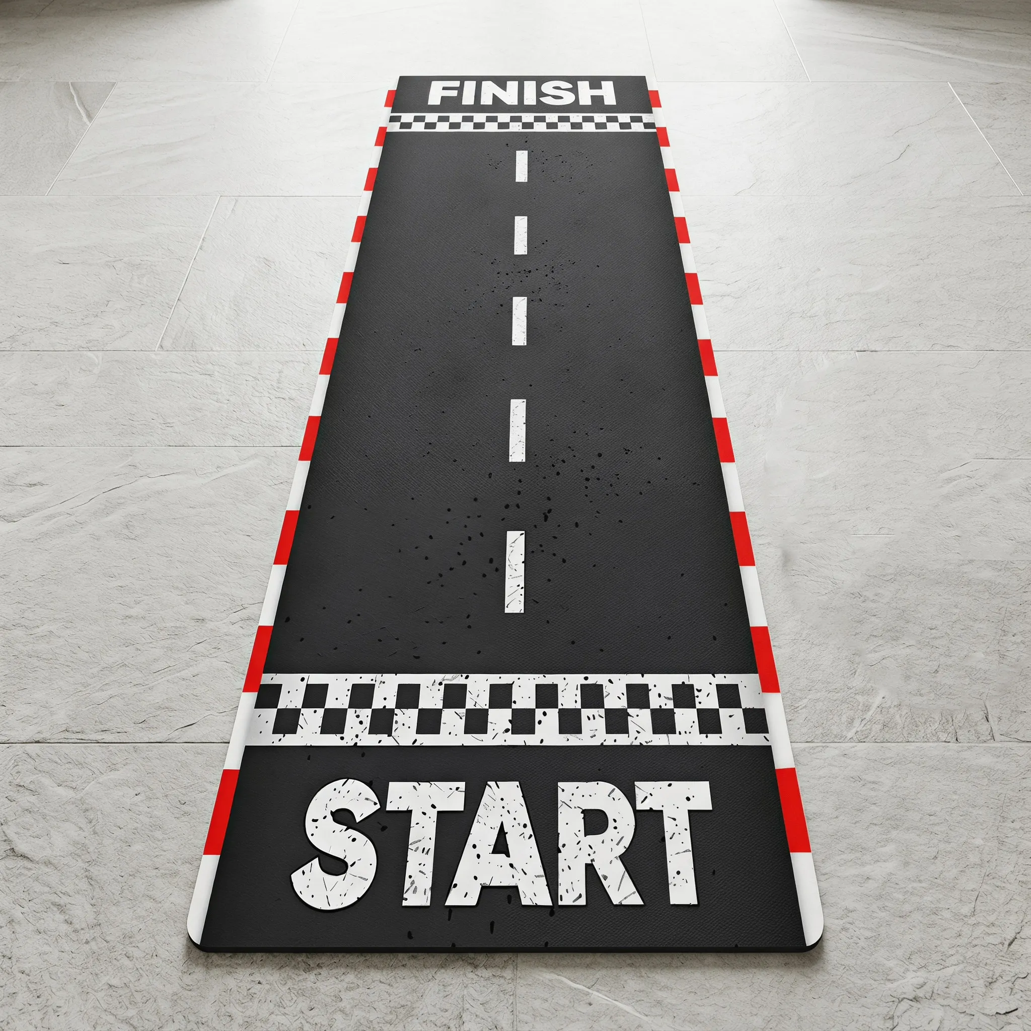 Racing Track Runner Rug Road Truck Carpet Start Finish Line Quick Dry Water Absorbent Floor Mat Bedroom Playroom