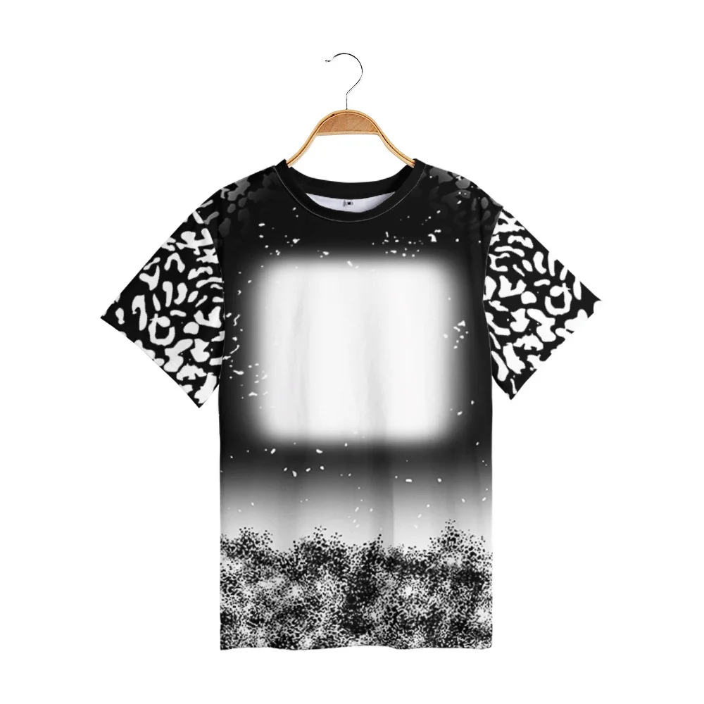 Heat Sublimation Spotted Tie-dye Summer Adult Short Sleeve Unisex Thermal Transfer Polyester Blank Round Neck T-shirt For Kids