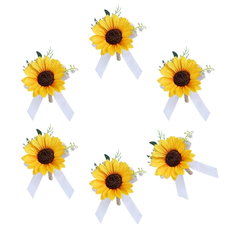 6lots Artificial Sunflowers Flower Wedding Venues Planner Accessories for Bridal and Event Flower Arrangements