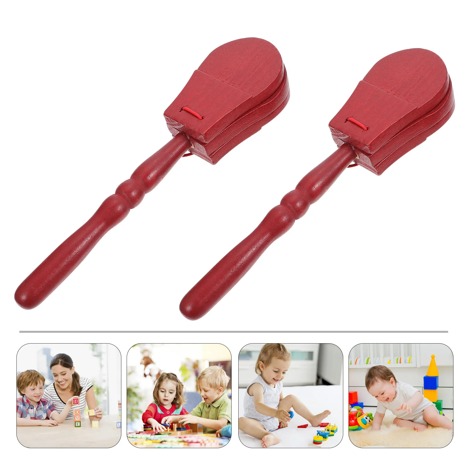 

2Pcs Children Castanet High Quality Wear Resistant Musical Instrument for Early Education Safe Durable Percussion Plaything