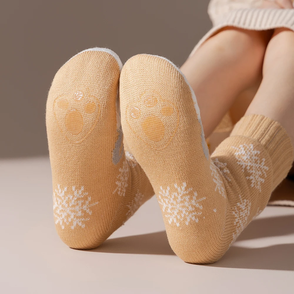 10-paar sokkenset cartoon dieren patroon sokken vrouw dikke halfhoge sokken dubbellaagse pluche damessokken winterkousen