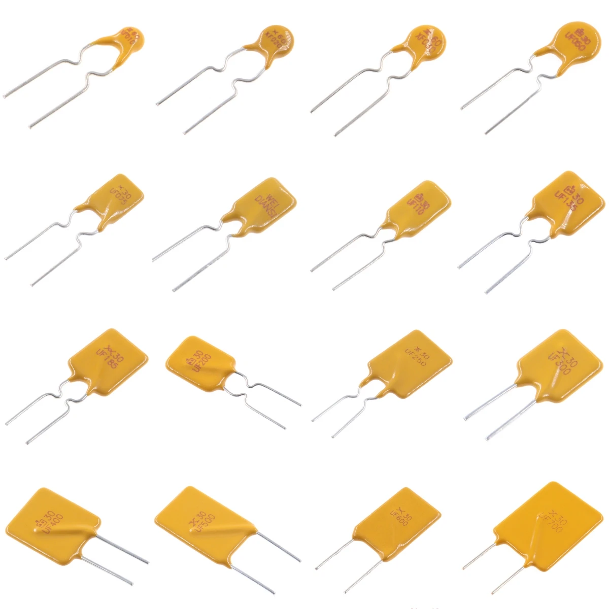 100PCS Plug-In JK30 PPTC Fuse RUEF Series 30V 0.9A-10A Self-Resettable Overcurrent Protection Fuse