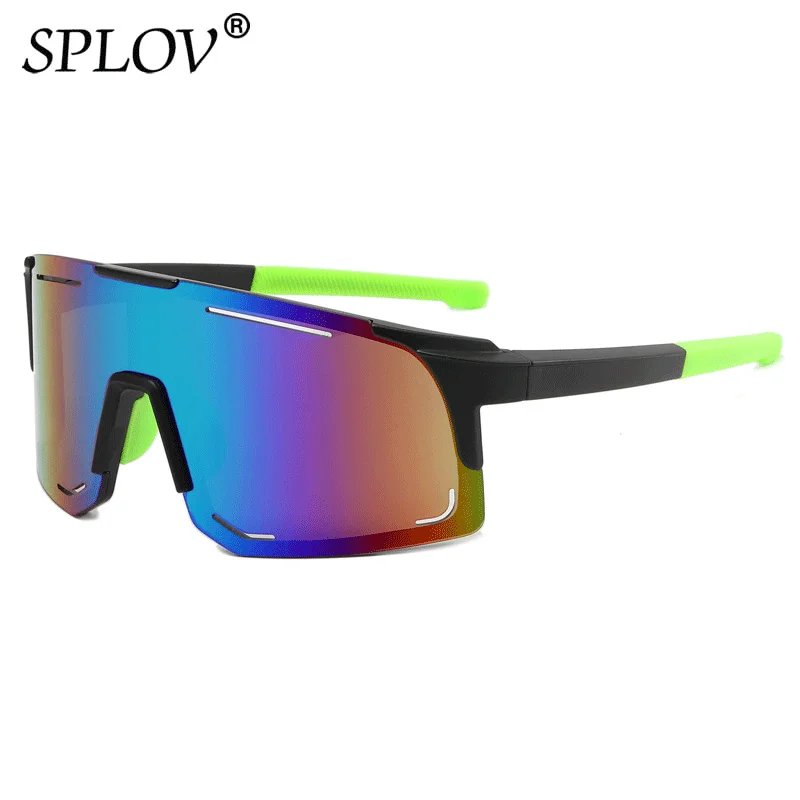 

Fashion One Piece Sunglasses for Men Women Square Vintage Shades Outdoor Sports Beach Surfing Half Frame Goggles Color UV400