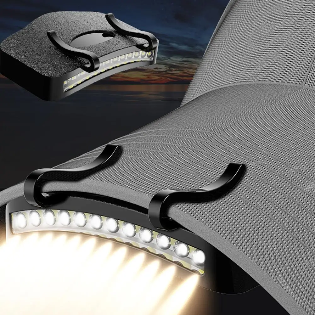 Outdoor LED Hat Clip Light Super Bright Headlamp Clip On Cap Hat Torch Battery Powered For Fishing Camping Hunting