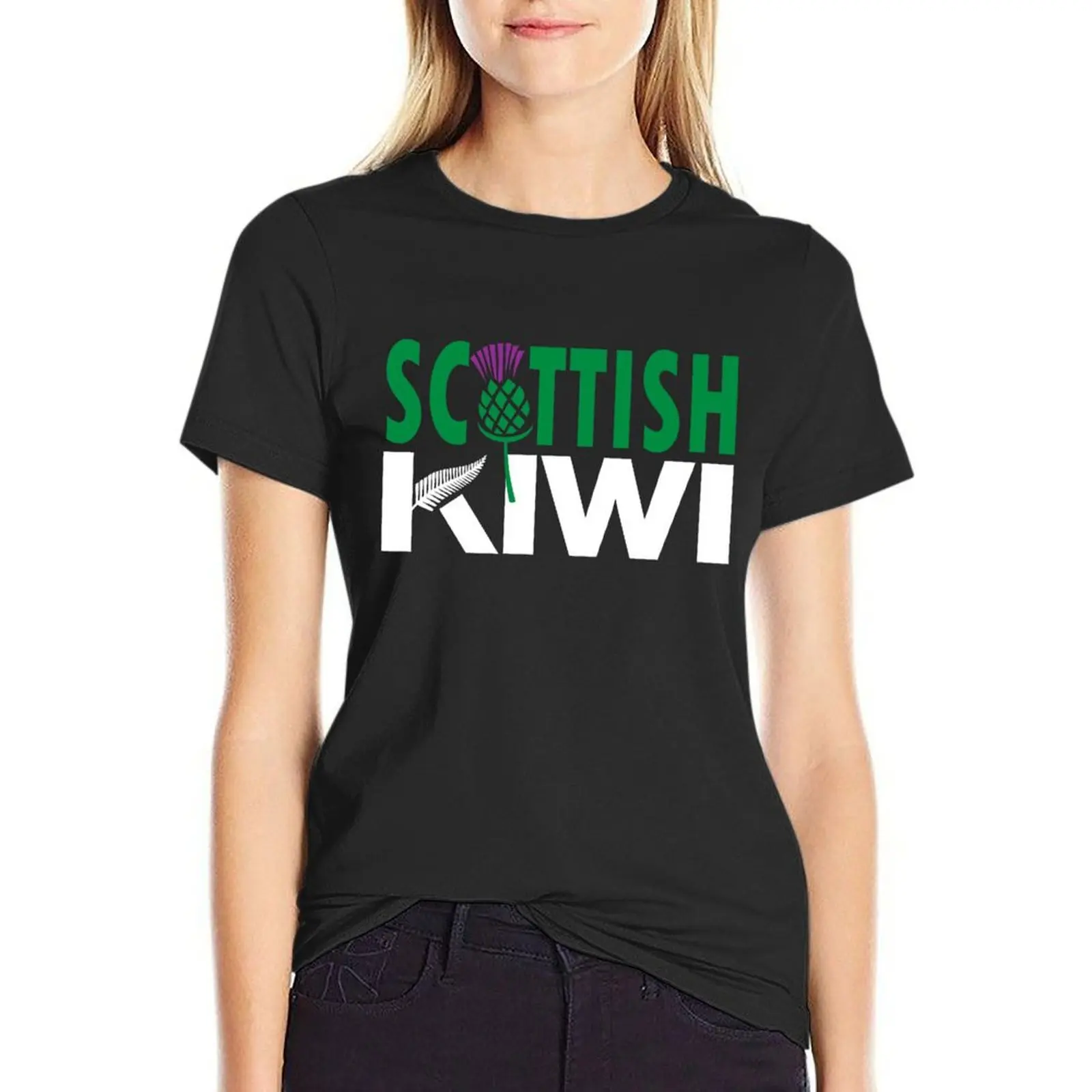 

Scottish Kiwi (for dark backgrounds) T-Shirt blanks aesthetic clothes cute tops oversized t shirts for Women graphic