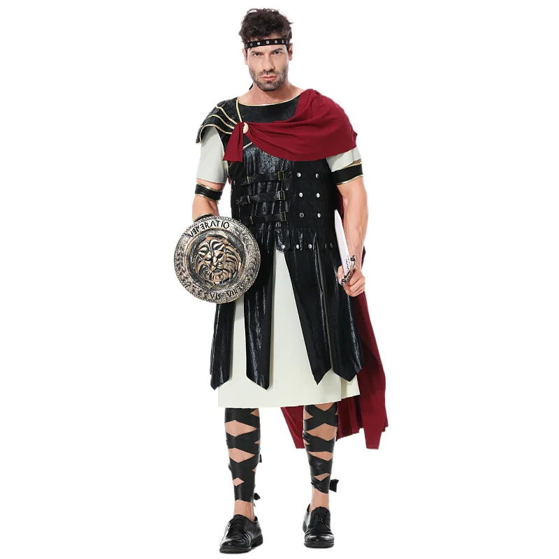 Medieval Roman Royal Knight Warrior Cosplay Halloween Costume For Men Adult Carnival European Gladiators Soldier Cloak