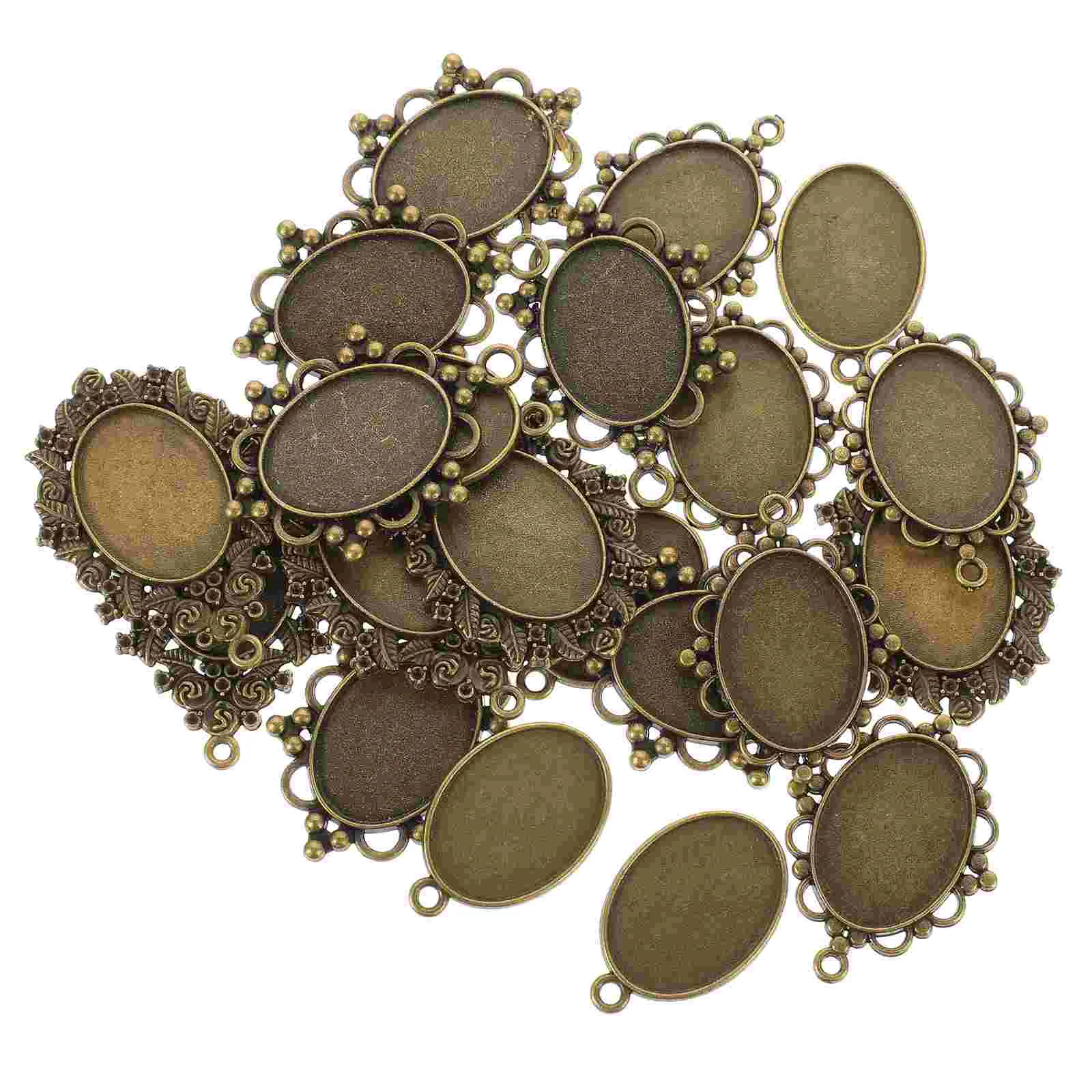 20 Pcs DIY Jewelry Accessories Bottom Bracket Necklace Pendant Drop Zinc Alloy Retro