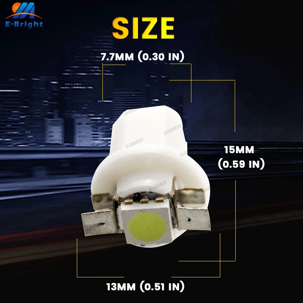 Bombilla Led para salpicadero de coche, 10 piezas CC, 12V, 24V, T5, B8.5, T5, SMD 5050, 1 SMD, blanco, rojo, ámbar, verde, azul