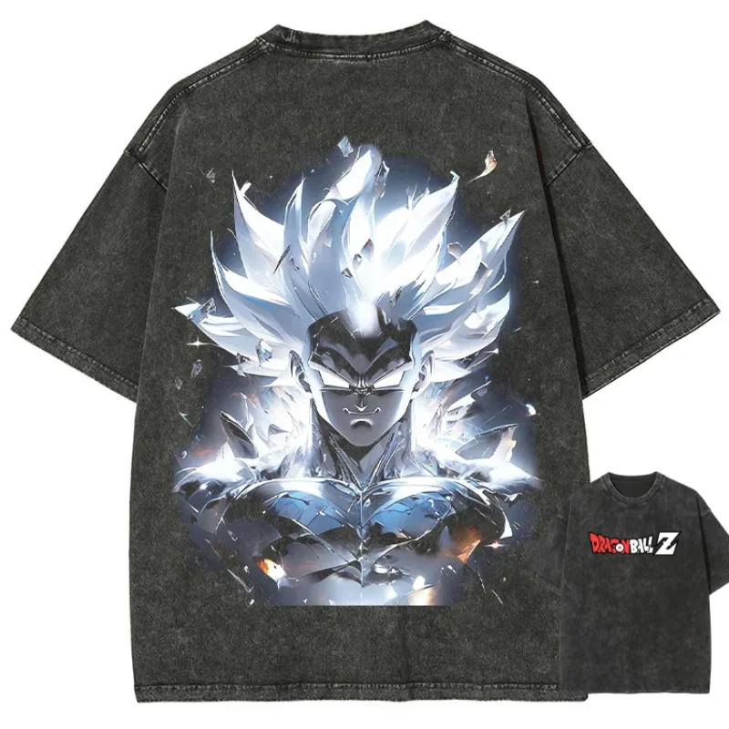 2026 Dragon Ball Goku Bedrucktes T-Shirt für Herren und Damen, gewaschenes T-Shirt, hochwertiges Vintage-Baumwoll-T-Shirt, Harajuku Y2K Oberteile
