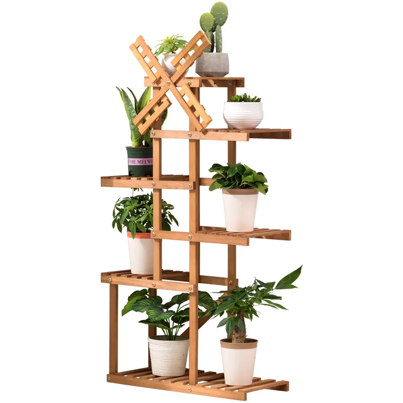 

Балконная стойка для цветов из цельного дерева, стойка для растений, балкон, передвижная гостиная, зал, крытый деревянный пол, цветок