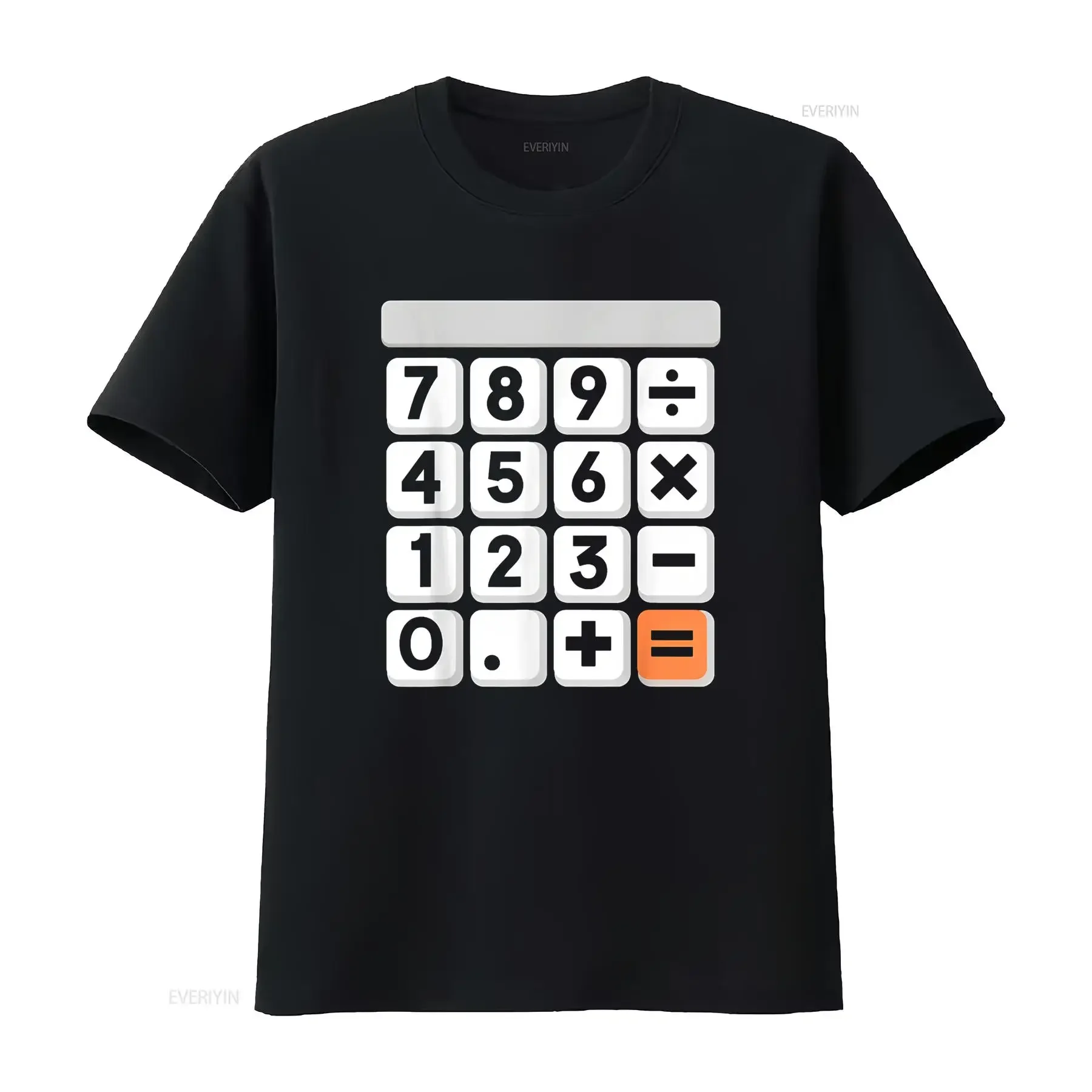 تي شيرت Easy Halloween لآلة الآلة الحاسبة لمدرس الرياضيات، تي شيرت عتيق برسومات مغسولة للجنسين، قميص أنيق للارتداء اليومي الناعم