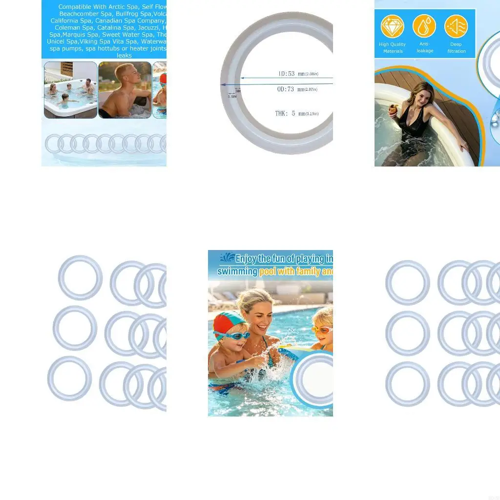 10 Piece Hot Tubs O Rings Seal Leak Repair Strong Silicone Component Spa Heaters Gaskets for 711~4030B 2 Inch Piping B03E