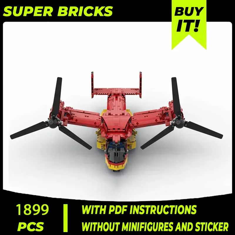 Military Series YcMoc Building Blocks Special Ops Helicopter V-22 Osprey Model Technology Bricks DIY Airplane Toys For Kid Child