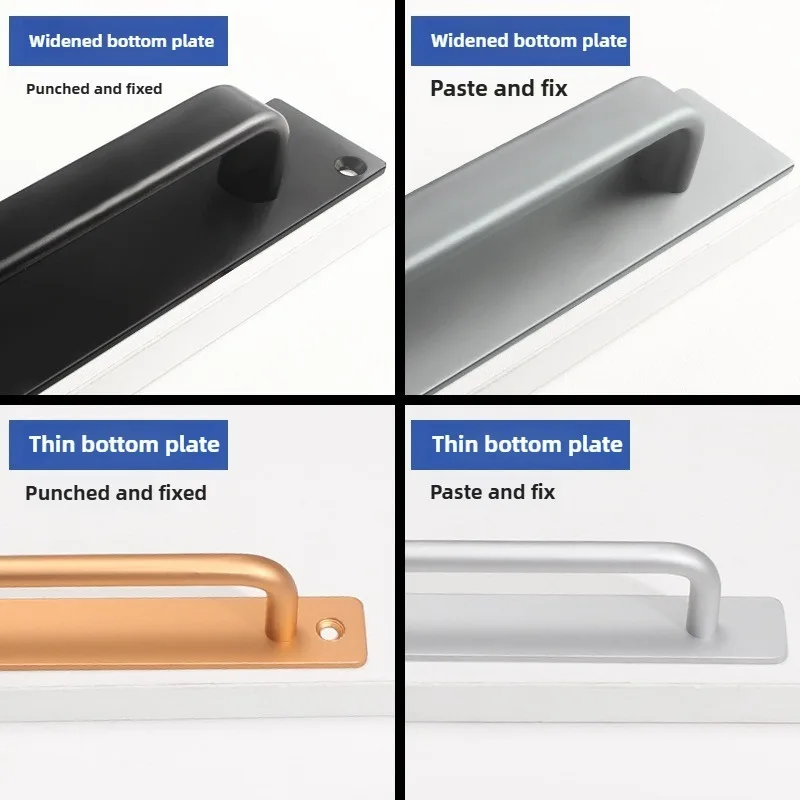 1/4PCS Sliding Door Handle Aluminum Alloy Pull Push Door Handle For Gate Toilet Door Punch-free Pulls Furniture Hardware