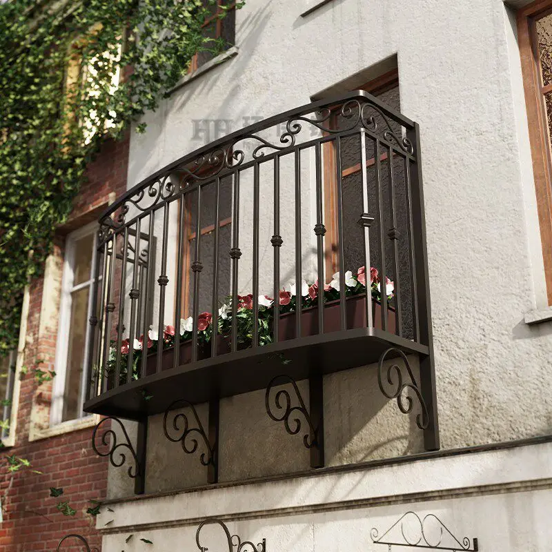Iron fence community villa wall fence outdoor aluminum alloy flower frame window sill guardrail Internet celebrity balcony