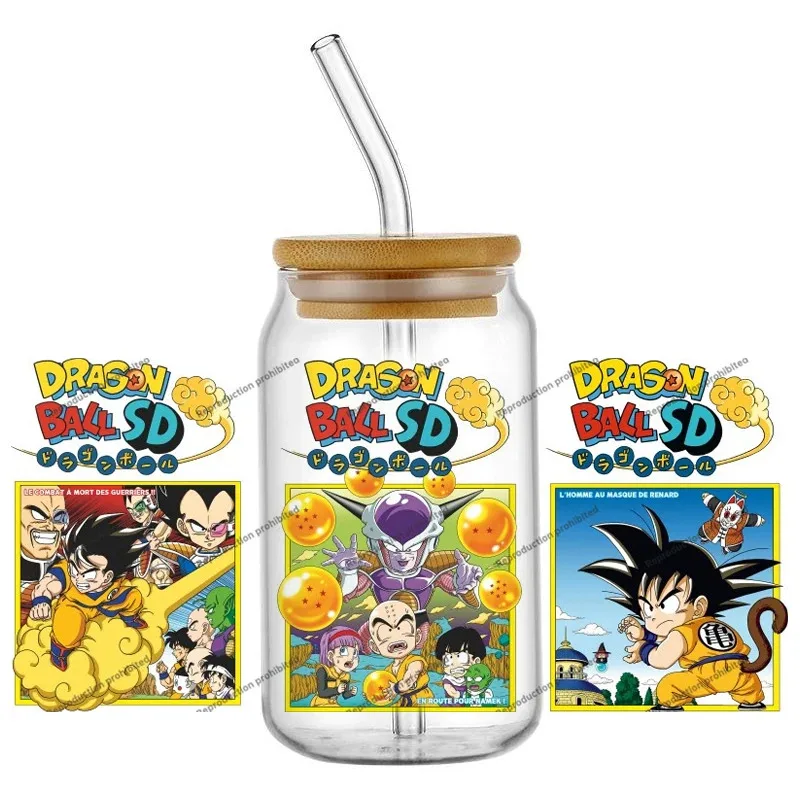 

New 31 Design Dragon Ball 16oz UV DTF Popular Anime 3D Stickers Manga UVDTF Decals Cup Mug Coffee DIY Wrap Birthday Gift