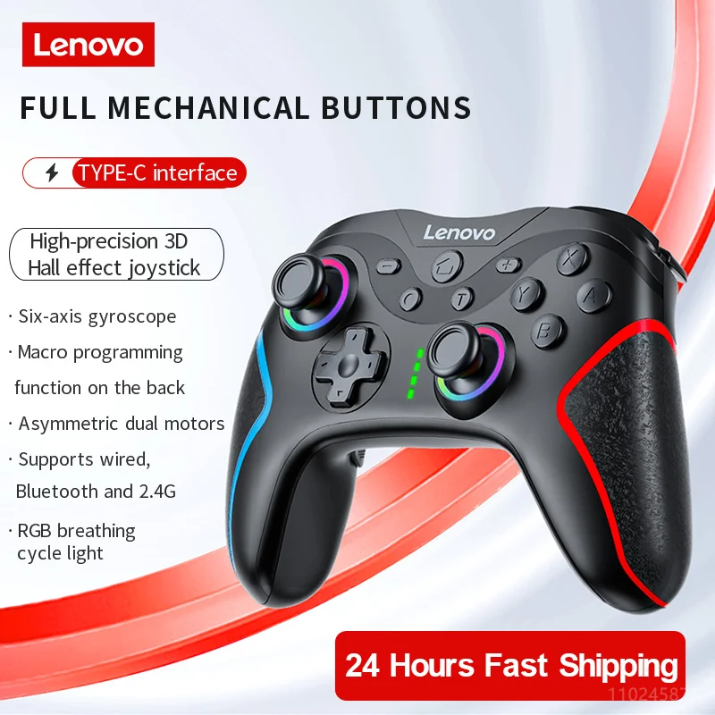 Lenovo S01 Wireless Controller Gamepads for Switch PC Phone Android TV Wired Bluetooth Receiver Connection 600mAh Long Standby