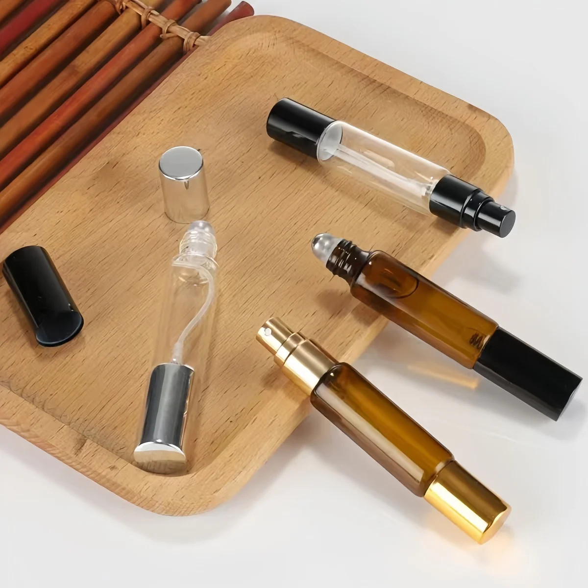 3 stks 10 ml tweekoppige glazen parfum doseren fles Hervulbare Parfumflesjes Glazen Spray Fles Bal-type Opslaan Cosmeti