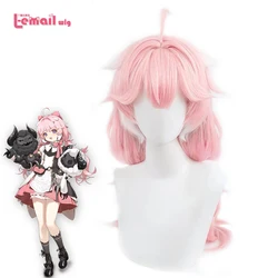 L-email wig Synthetic Hair Game Wuthering Waves Encore Cosplay Wig Pink Mixed White Color Cos Wigs For Women Heat Resistant Wig