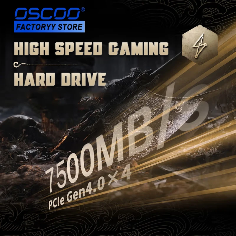 OSCOO-disco duro de alta velocidad para videojuegos, dispositivo disipador de calor, M.2, NVME, PCIe4.0, 4TB, 1TB, 512GB, PCIe, 2280