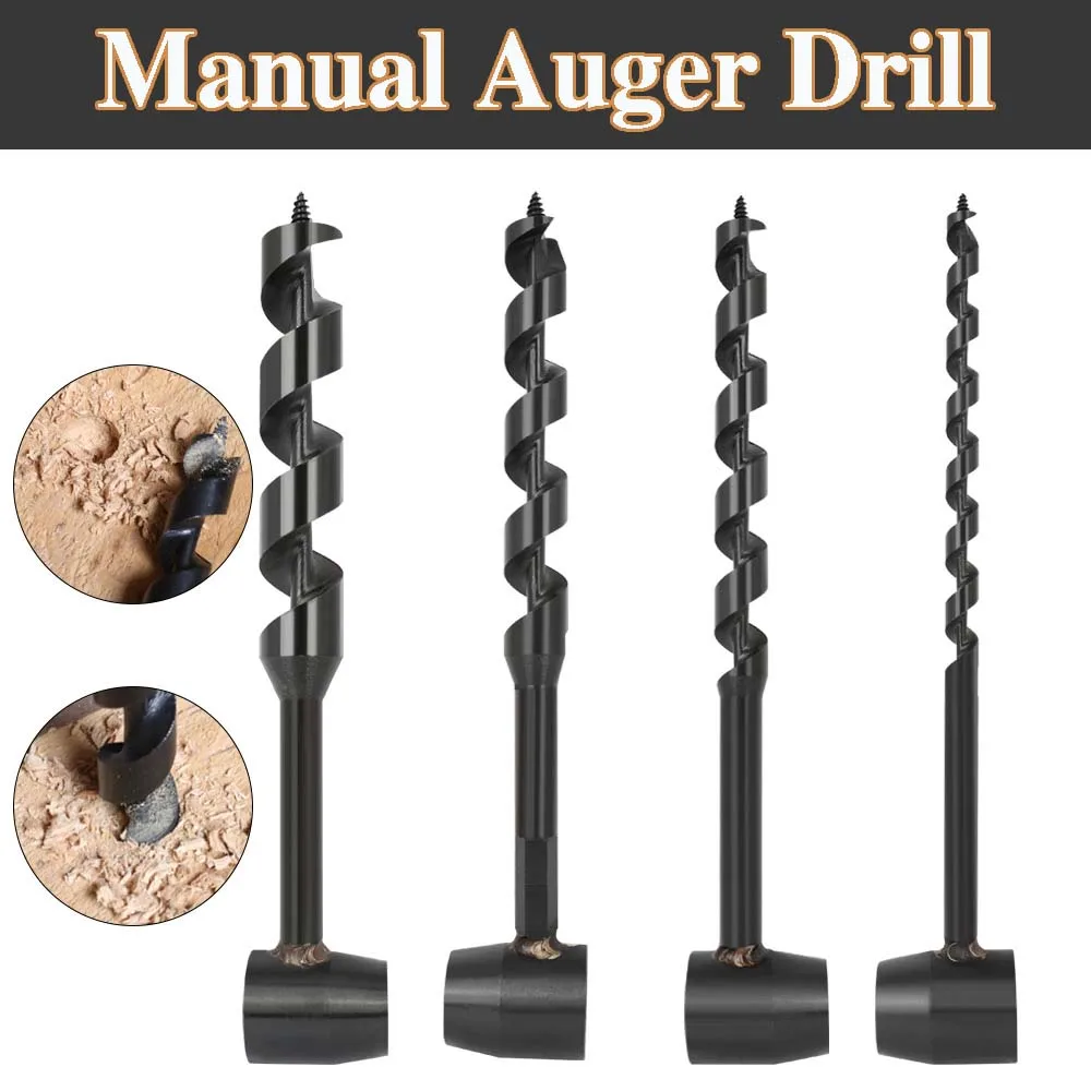 

Bushcraft Hand Drill Carbon Steel Manual Auger Drill Portable Manual Survival Drill Bit Self-Tapping Survival Wood Punch Tool