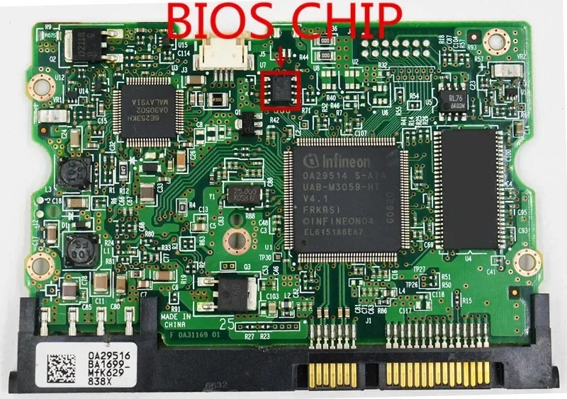 F 0A31169 01، B 0A31169 01 / هيتاشي HDD PCB / شريحة التحكم الرئيسية: 0A29177 S-ATA / 0A29514 S-ATA / 0A29516 0A29256