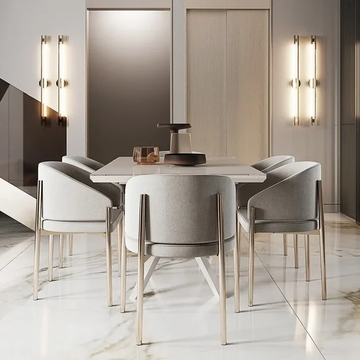 steel hotel light luxury dining chair restaurant cafe hotel model room backrest comfortable chair stool