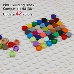 500pcs DIY Pixel Art Brick 1x1 Round Tile Building Block Compatible with 98138 Bulk Anime Figure Assemble Toys Gift for Children