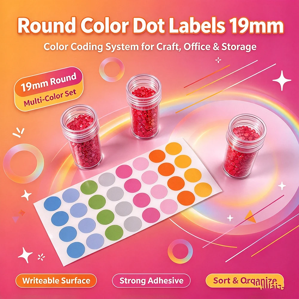 10 Sheet Square Round Classification Folder Label stickers Diamond Painting Tools Distinguish Storage Box Sticker Hot