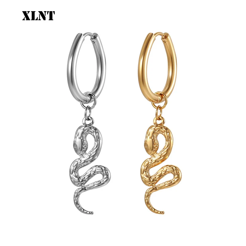 Punk Crazy Twisted Snake Earrings for Women Personality Gold Color Metal Animal Long Drop Earrings Womens Brinco Fashion Jewelry