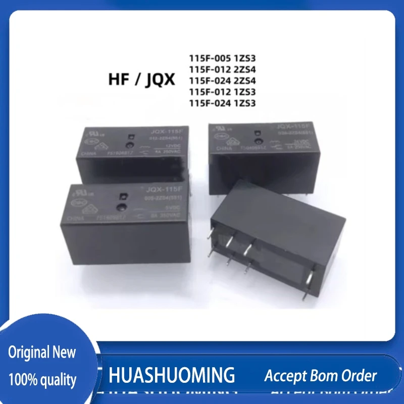 10Pcs/LOT  HF115F  JQX-115F    115F-005 1ZS3  115F-012 2ZS4  115F-024 2ZS4  115F-012 1ZS3  115F-024 1ZS3 8A 16A   8PIN  
