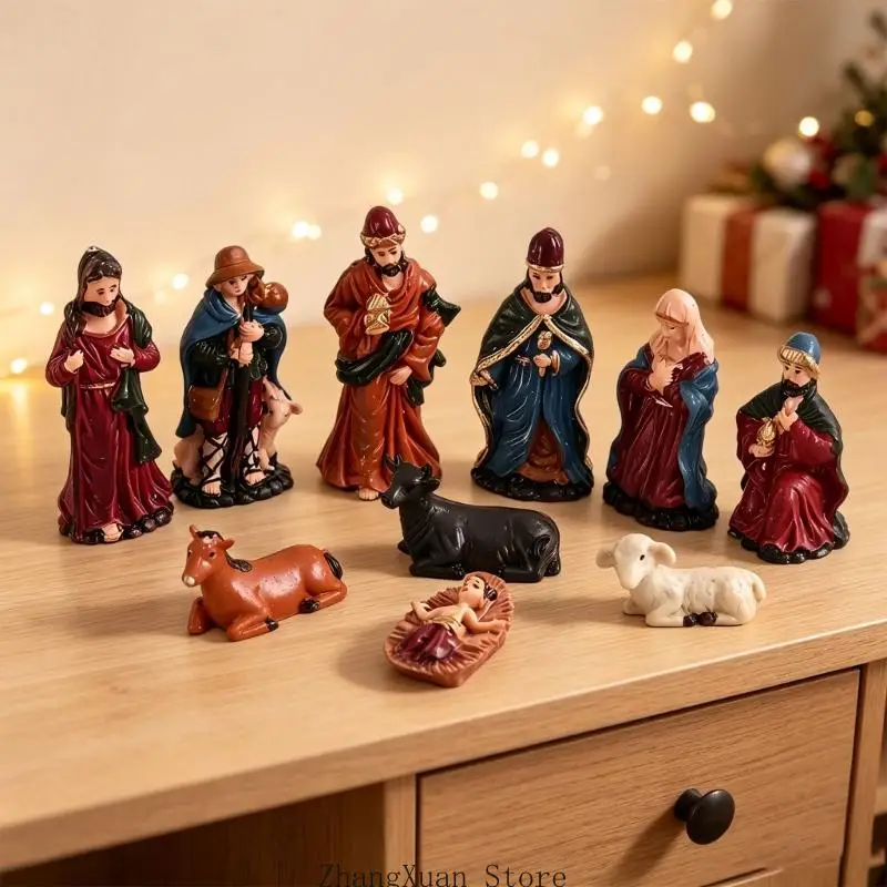 Weihnachtsfiguren-Set für Weihnachten, Schreibtisch, Fenster und Tischgestaltung, 3 x – Detail 8