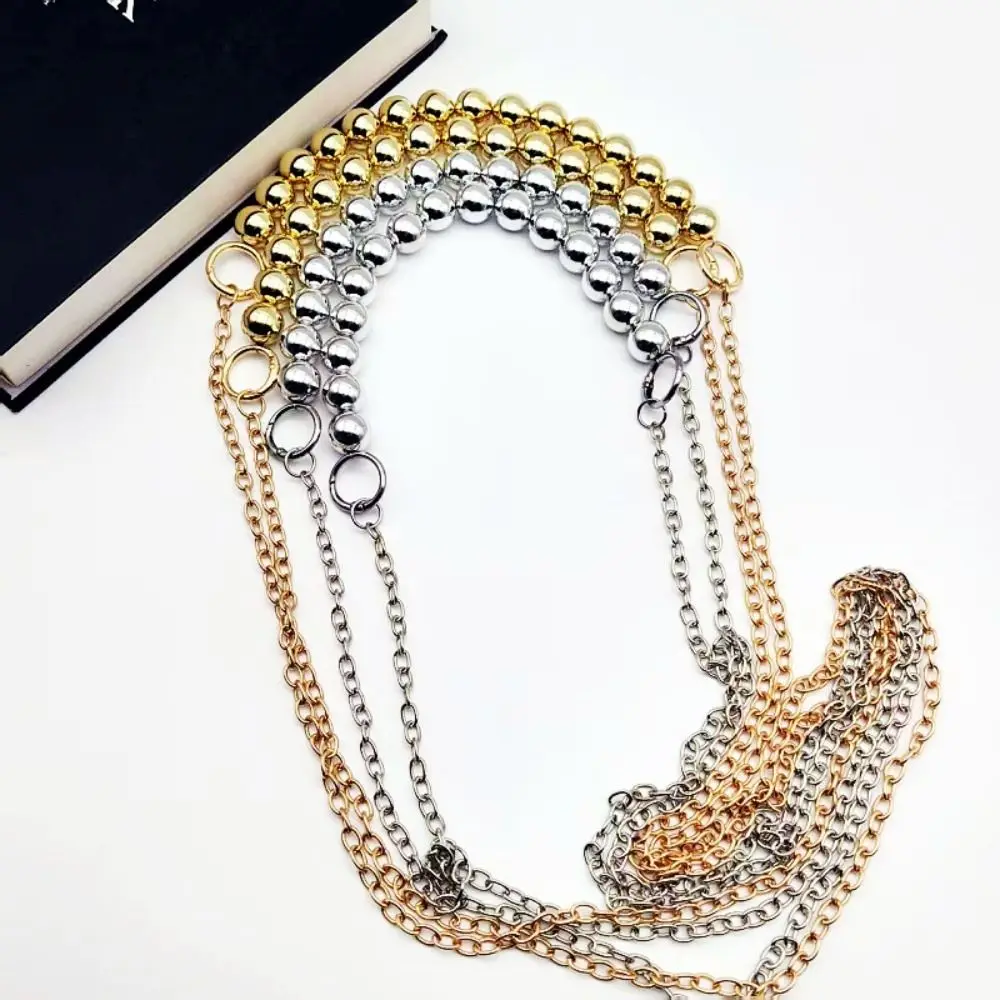 Stylish Electroplated Handbag Chain Strap Detachable Versatile Bead Handbag Chain Elegant Handmade DIY Bag Accessories DIY Craft