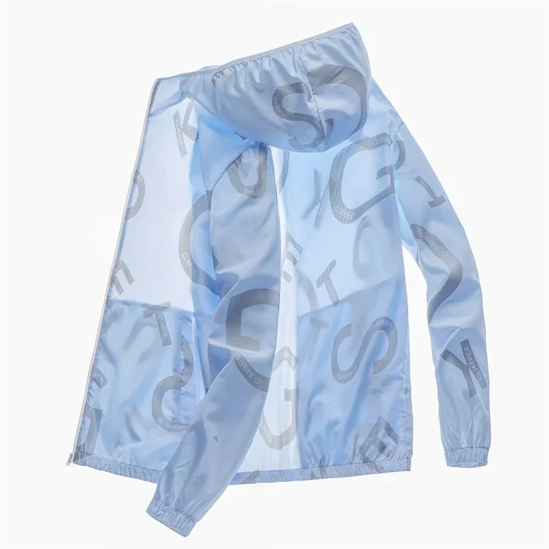 

2024 Летняя мужская и женская куртка с защитой от УФ-лучей, кожаные пальто, Мужская ветровка, ультра-быстрая спортивная одежда, верхняя одежда с капюшоном, повседневные куртки