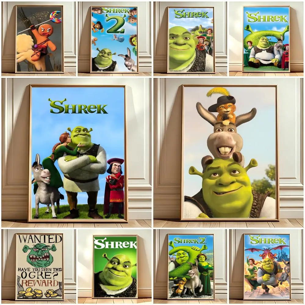 Cartoon S-Shrek Poster Print Painting Home Decor for Bedroom Living Room Hallway