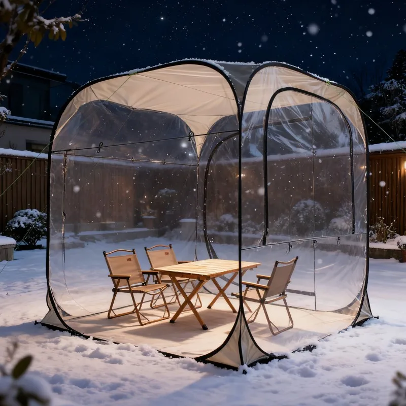 

7x7 Ft Pop Up Bubble Tent - 3-4 Person Clear PVC Tent, Waterproof Sun-proof Cold-proof Outdoor Leisure & Camping Shelter